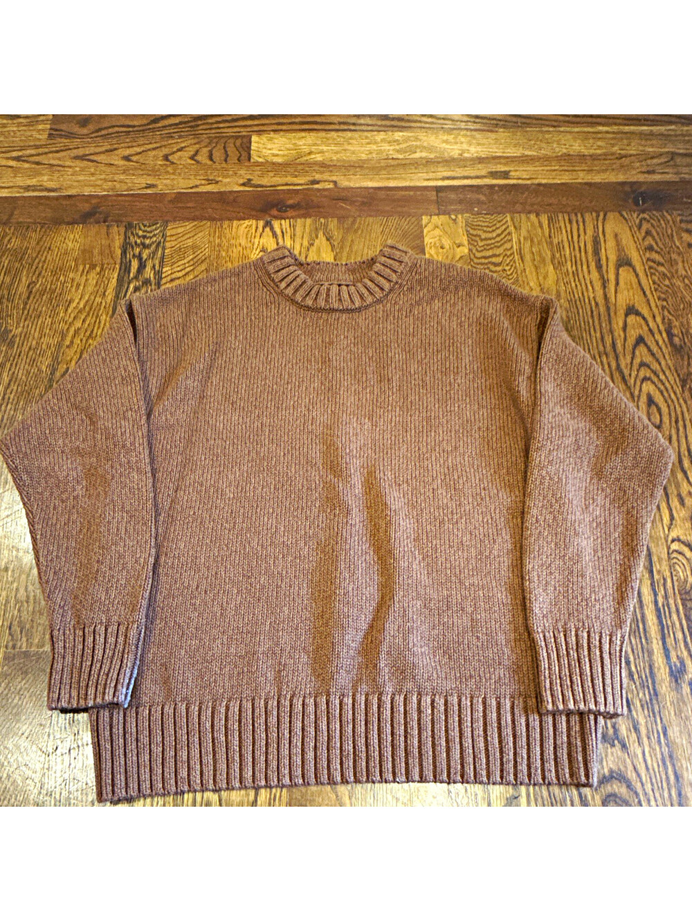 GAP Brown Cotton Knit Ribbed Crew Neck Pullover Sweater Women’s XS Cocoa Butter